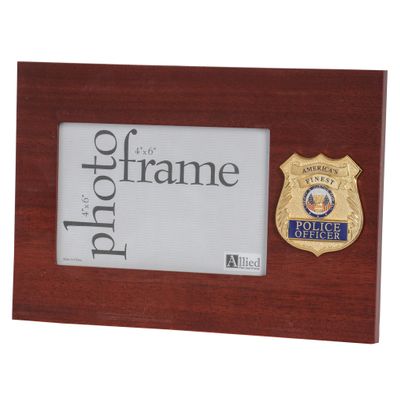 Police Department Medallion 4-Inch by 6-Inch Desktop Picture Frame
